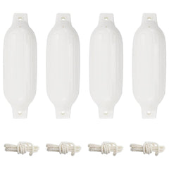 vidaXL Boat Fenders 4 pcs White Ø 11x40 cm PVC 1