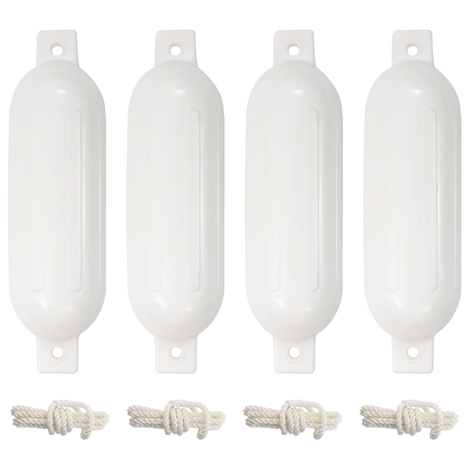 vidaXL Boat Fenders 4 pcs White Ø 14x50 cm PVC 1