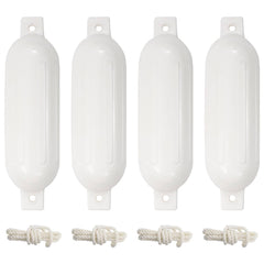 vidaXL Boat Fenders 4 pcs White Ø 14x50 cm PVC 1
