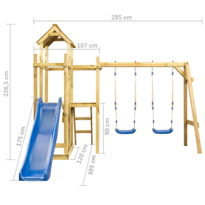 Play Tower 285x120x226.5 cm Impregnated Wood Pine