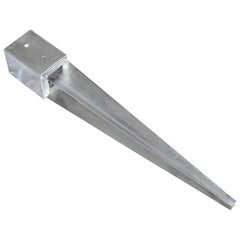 vidaXL Ground Spikes 2 pcs Silver 10x10x76 cm Galvanised Steel 3