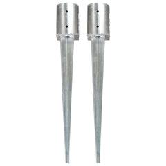 vidaXL Ground Spikes 2 pcs Silver 10x76 cm Galvanised Steel 1