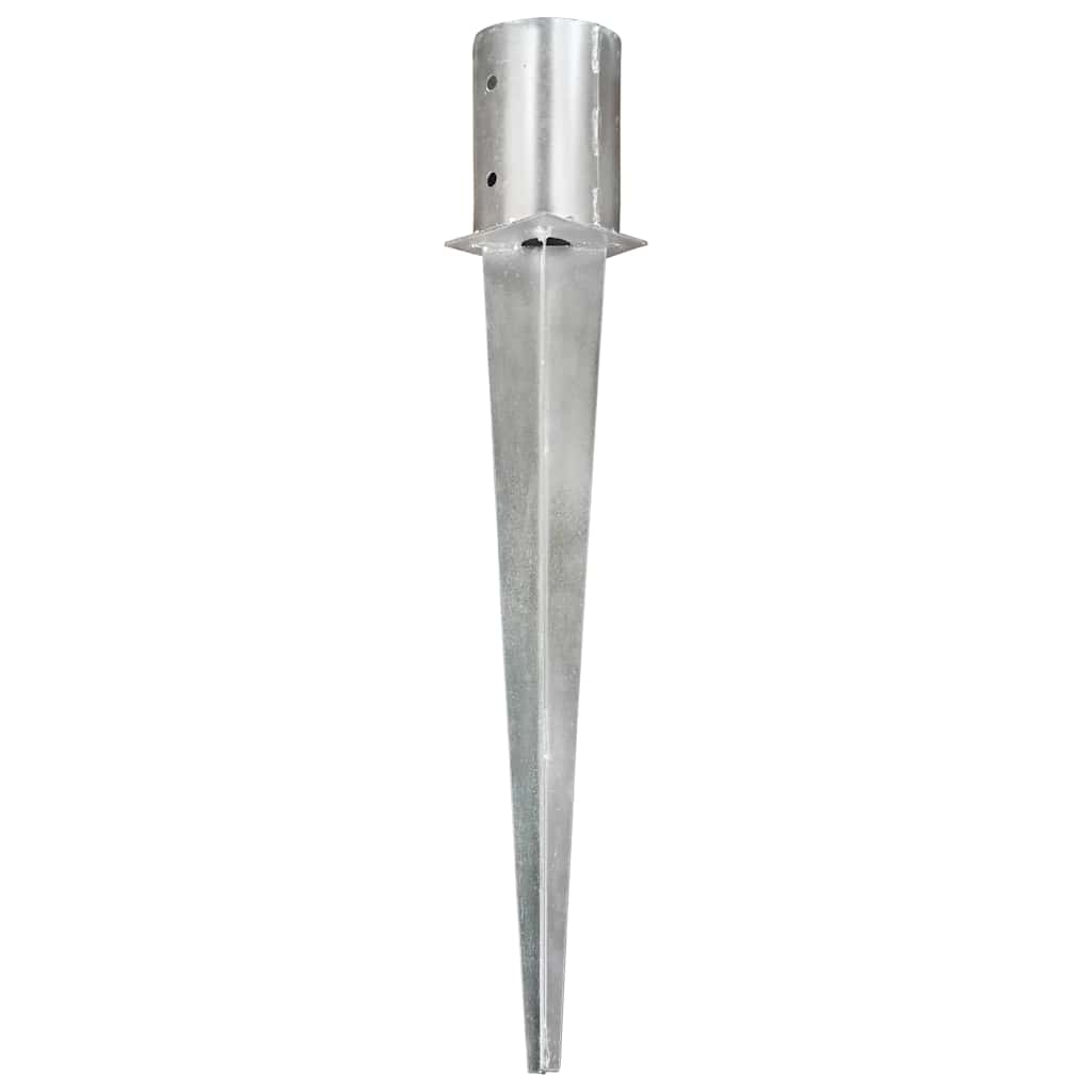 vidaXL Ground Spikes 2 pcs Silver 10x76 cm Galvanised Steel 2