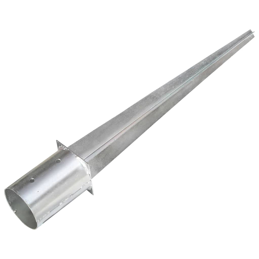 vidaXL Ground Spikes 2 pcs Silver 10x76 cm Galvanised Steel 3
