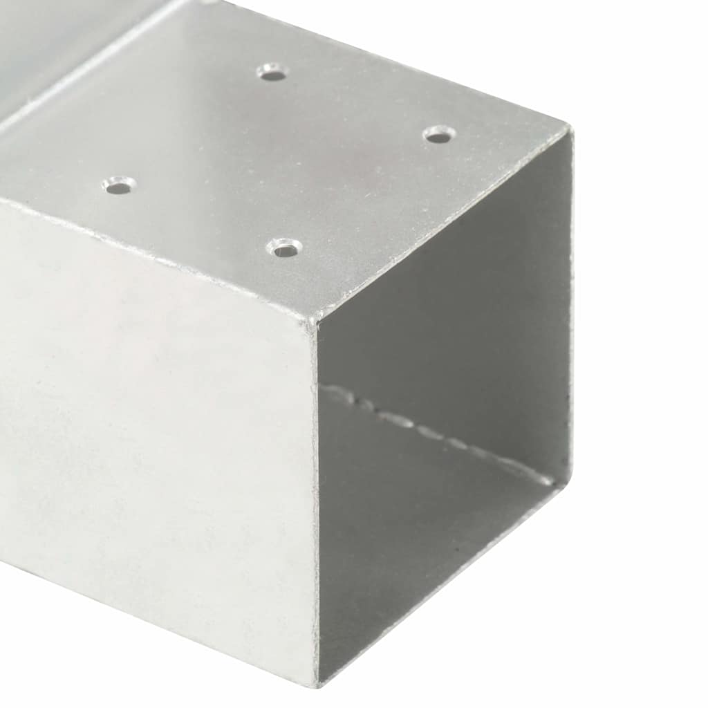 vidaXL Post Connectors 4 pcs L Shape Galvanised Metal 71x71 mm 6