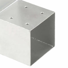 vidaXL Post Connectors 4 pcs L Shape Galvanised Metal 71x71 mm 6