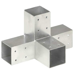 Post Connectors Galvanised Metal 4 71 mm 71 mm X shape