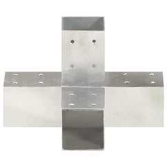 Post Connectors Galvanised Metal 4 71 mm 71 mm X shape