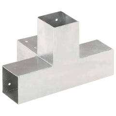 vidaXL Post Connectors 4 pcs X Shape Galvanised Metal 71x71 mm 5