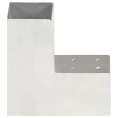 vidaXL Post Connectors 4 pcs L Shape Galvanised Metal 81x81 mm 3