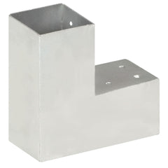 vidaXL Post Connectors 4 pcs L Shape Galvanised Metal 81x81 mm 4