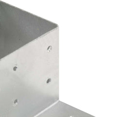 vidaXL Post Connectors 4 pcs L Shape Galvanised Metal 81x81 mm 6
