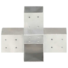 Post Connectors Galvanised Metal 4 81 mm 81 mm X shape
