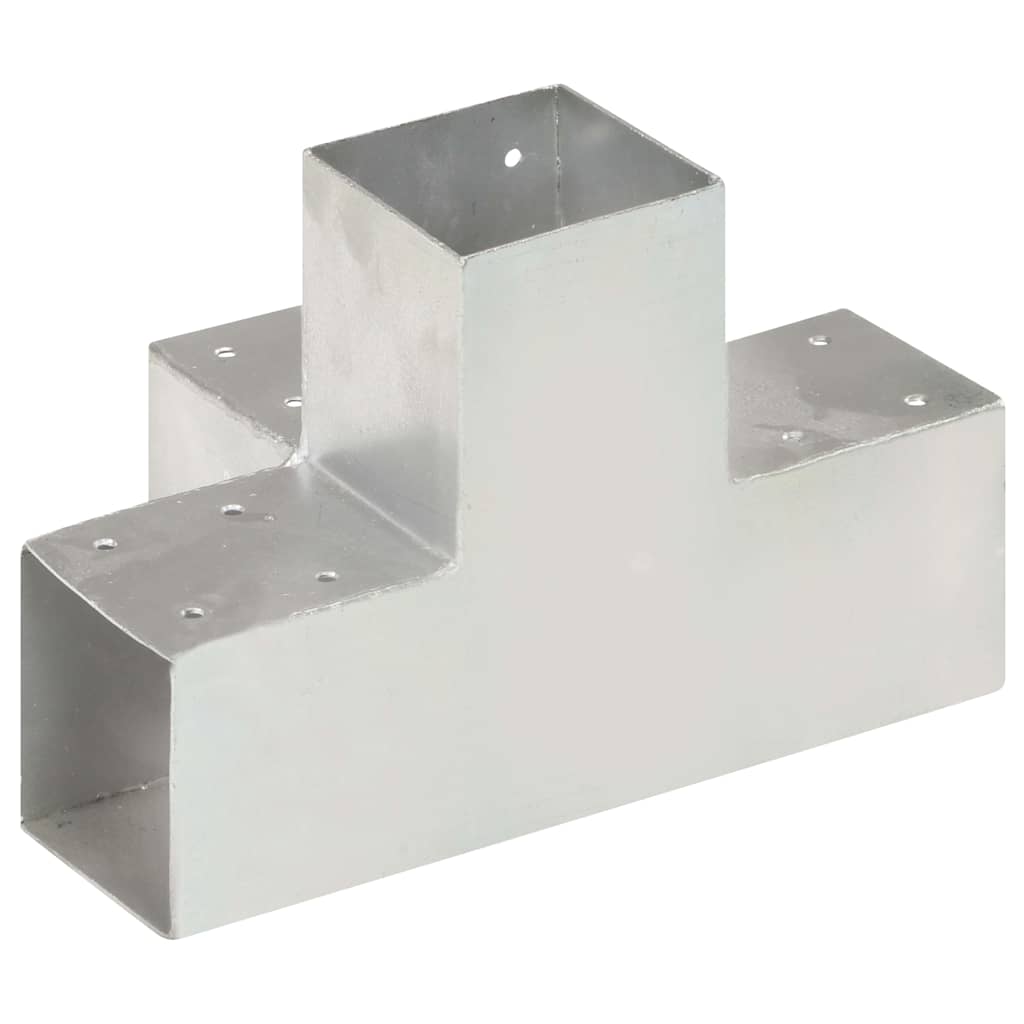 vidaXL Post Connectors 4 pcs X Shape Galvanised Metal 91x91 mm 5
