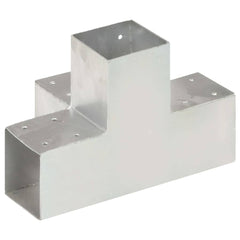 vidaXL Post Connectors 4 pcs X Shape Galvanised Metal 91x91 mm 5