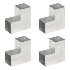 Post Connectors Galvanised Metal 4 101 mm 101 mm L shape