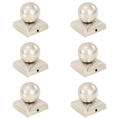 vidaXL Post Caps 6 pcs Globe Final Stainless Steel 71x71 mm 1