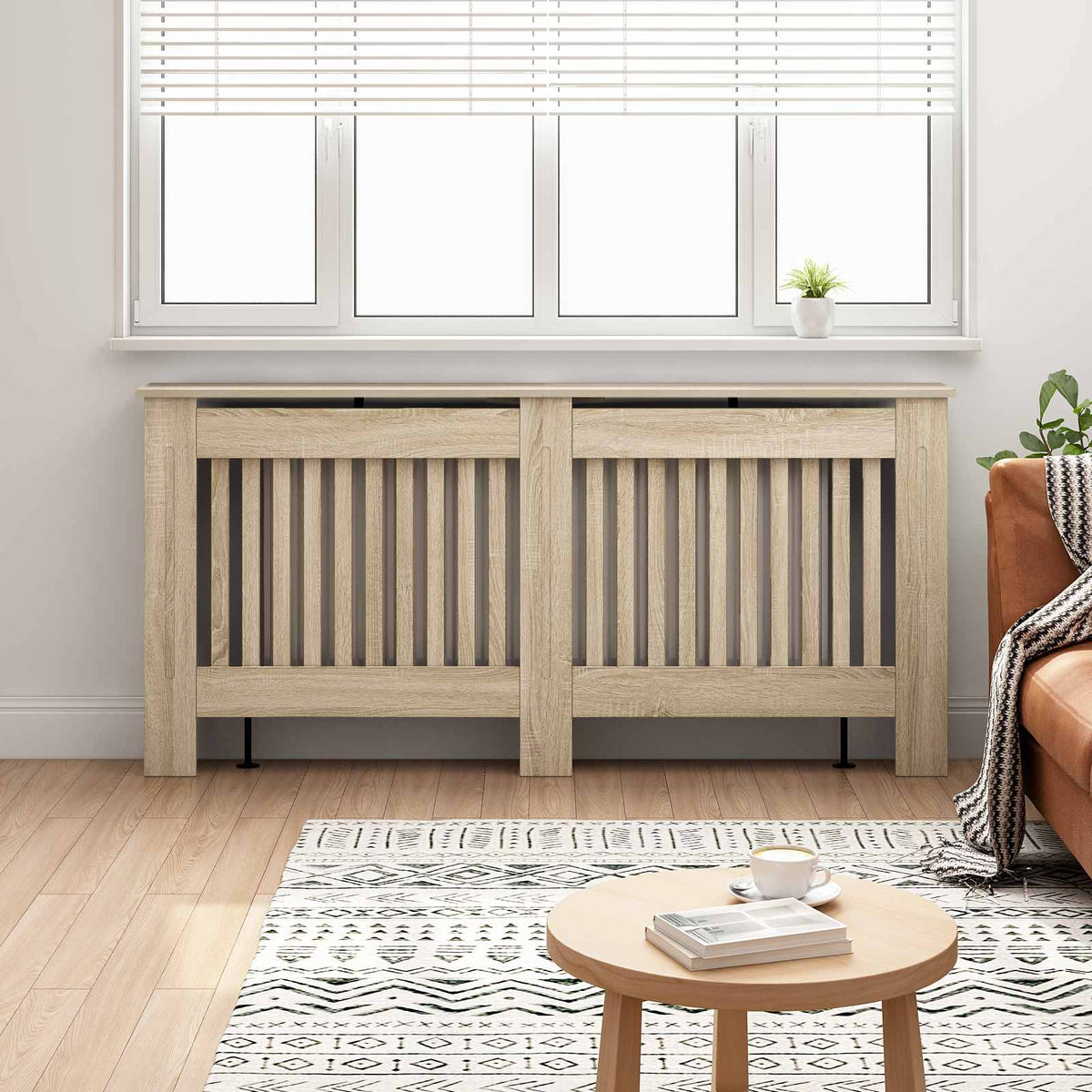 vidaXL Radiator Cover 172 x 19 x 81.5 cm Engineered Wood