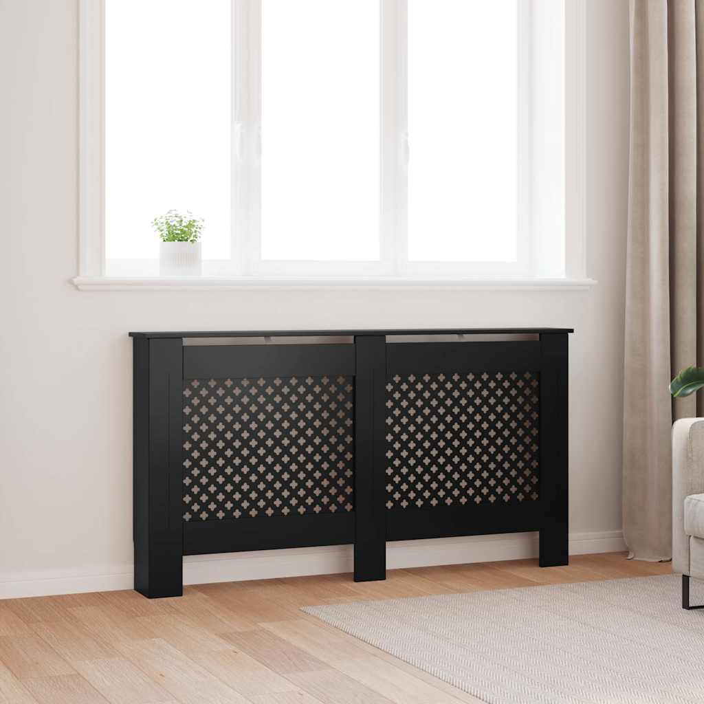 MDF Radiator Cover 78 cm Black 152 cm 19 cm