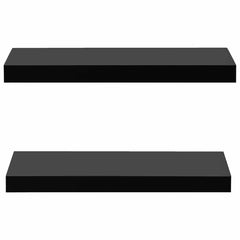 vidaXL Wall Mounted Shelf | Set of 2 | Black | MDF | 40 x 20 x 3.8 cm 3