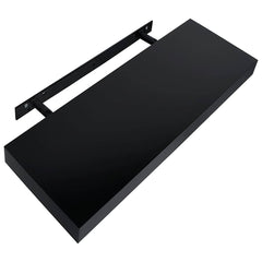 vidaXL Wall Mounted Shelf | Set of 2 | Black | MDF | 40 x 20 x 3.8 cm 4