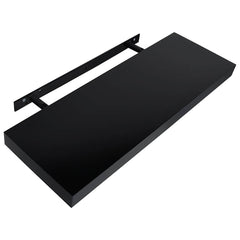 vidaXL Wall Mounted Shelf | Set of 2 | Black | MDF | 60 cm x 20 cm x 3.8 cm 4