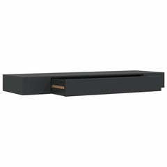 vidaXL Wall Mounted Shelf | Black | MDF | Wall Mounted Shelf | Rectangular 2