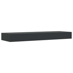 vidaXL Wall Mounted Shelf | Black | MDF | Wall Mounted Shelf | Rectangular 4
