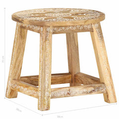 vidaXL Hand-painted Stool 38x38x35 cm Solid Mango Wood 5
