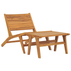 49366 vidaXL Garden Chair with Footrest Solid Teak Wood 1