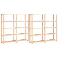 5-Tier Storage Racks 170x38x170 cm Solid Pinewood 500 kg 2