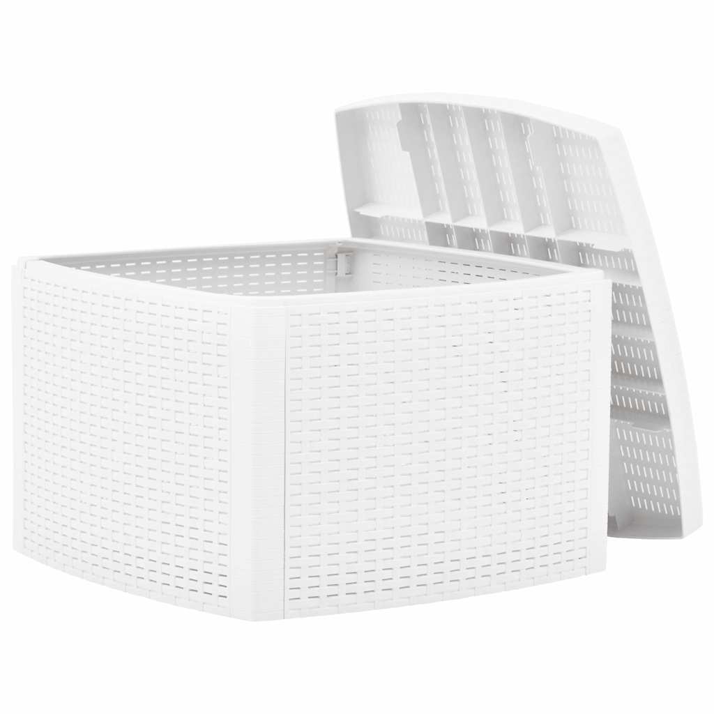 vidaXL Outdoor Table | White | Polypropylene | Medium | Outdoor Table | Square 3