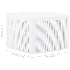 vidaXL Outdoor Table | White | Polypropylene | Medium | Outdoor Table | Square 6