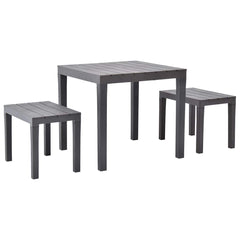 vidaXL Garden Table with 2 Benches Plastic Brown 1