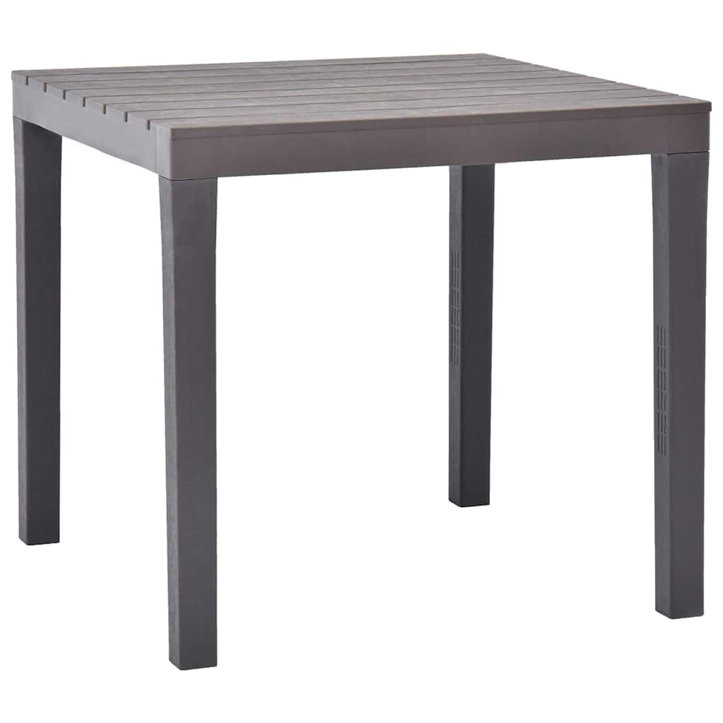 vidaXL Garden Table with 2 Benches Plastic Brown 4