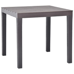 vidaXL Garden Table with 2 Benches Plastic Brown 4
