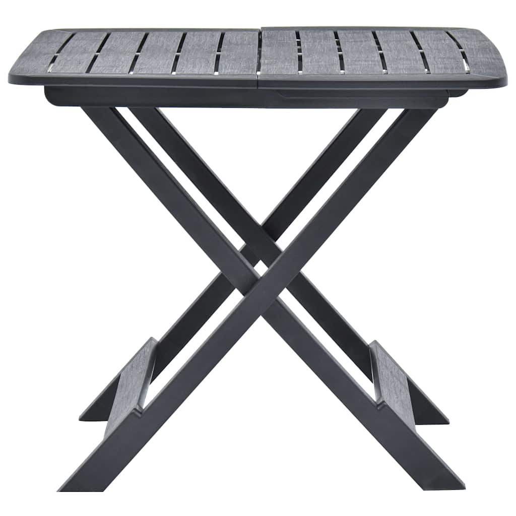 Folding Garden Table 79x72x70 cm Plastic Anthracite