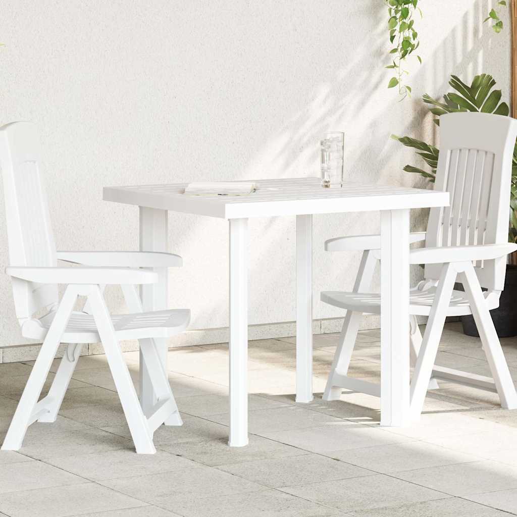 Garden Table 80x75x72 cm Plastic White