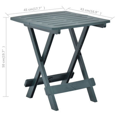 Folding Garden Table Green 45x43x50 cm Plastic