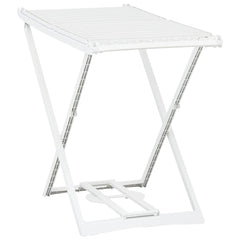 vidaXL Folding Clothes Dry Rack White Plastic 4