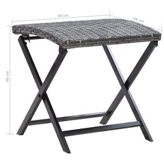 vidaXL Folding Stool Poly Rattan Grey 6
