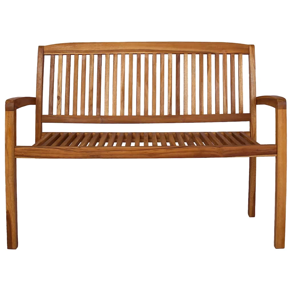 vidaXL 2-Seater Stacking Garden Bench 120 cm Solid Teak Wood 2