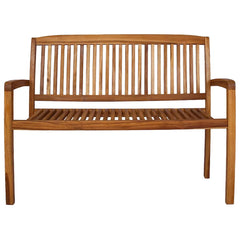 vidaXL 2-Seater Stacking Garden Bench 120 cm Solid Teak Wood 2