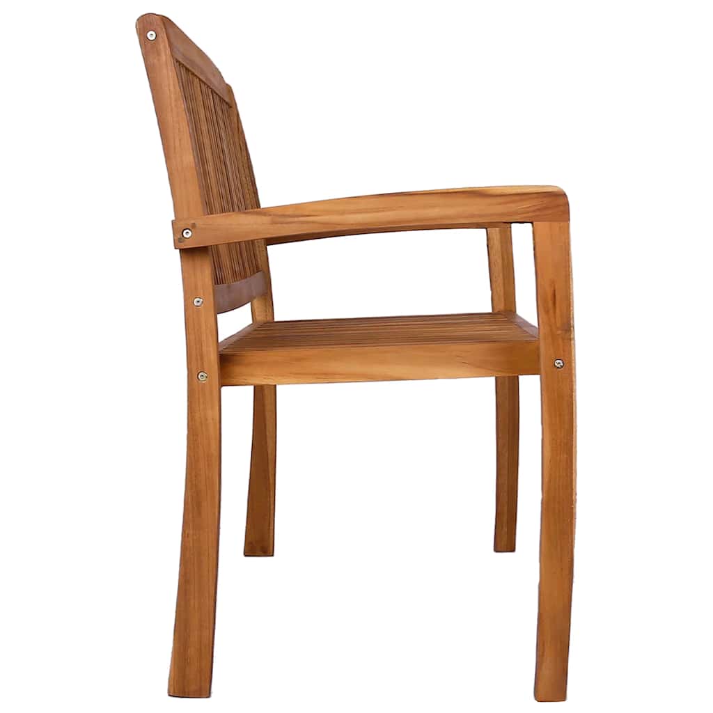 vidaXL 2-Seater Stacking Garden Bench 120 cm Solid Teak Wood 3