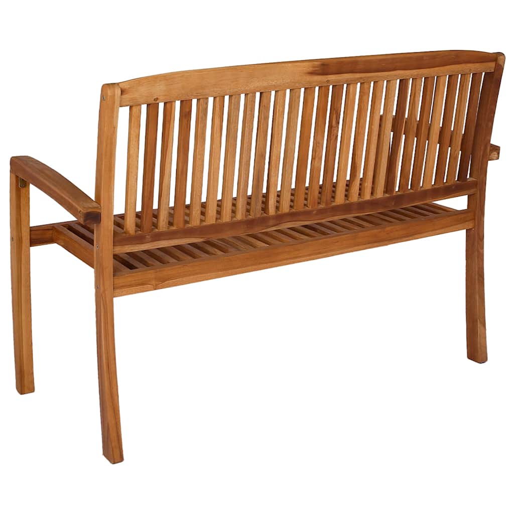 vidaXL 2-Seater Stacking Garden Bench 120 cm Solid Teak Wood 4