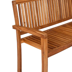 vidaXL 2-Seater Stacking Garden Bench 120 cm Solid Teak Wood 5