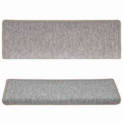 vidaXL Carpet Stair Tread | Set of 15 | Light Grey | 100% Polypropylene 4