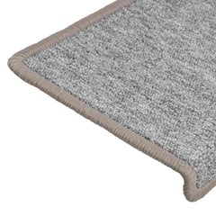 vidaXL Carpet Stair Tread | Set of 15 | Light Grey | 100% Polypropylene 6