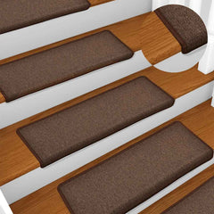 vidaXL Carpet Stair Tread | Set of 15 | Brown | 100% Polypropylene | 65x21x4 cm 1