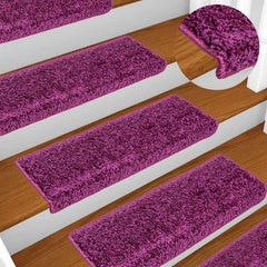 vidaXL Carpet Stair Tread | Set of 15 | Violet | 100% polypropylene | 65x21x4 cm 3